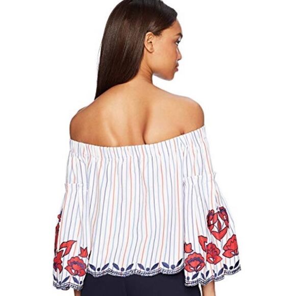 NWT Parker Dane Off-Shoulder Embroidered Blouse M - Picture 6 of 8